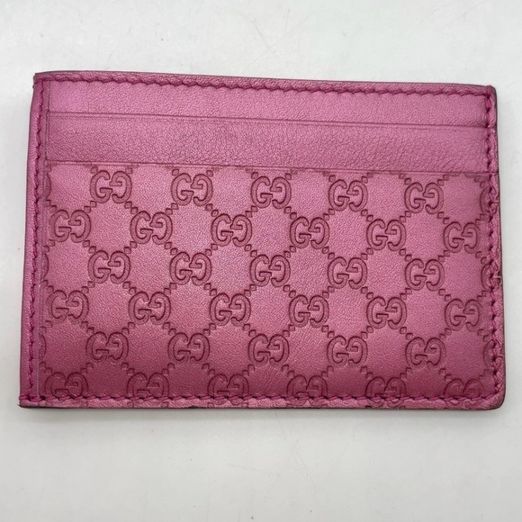 Auth GUCCI MicroGG Guccissima
Shima Leather Pink Card Case - Picture 3 of 16